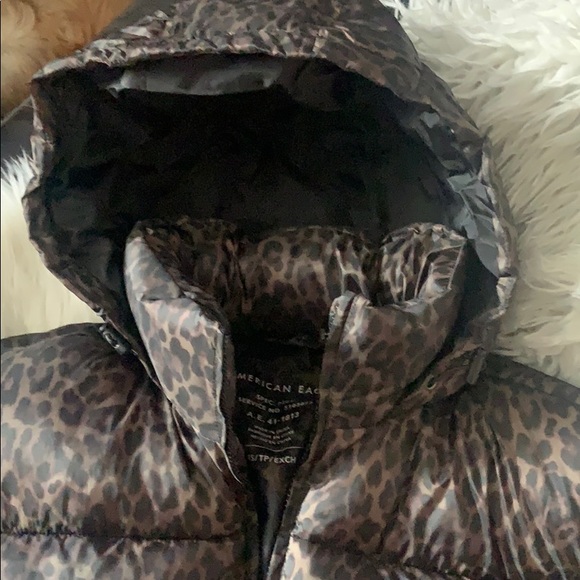 American eagle cheetah print puffer jacket sz xs - Picture 5 of 11